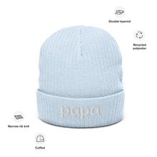 Load image into Gallery viewer, Papa ribbed knit beanie