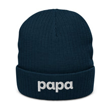 Load image into Gallery viewer, Papa ribbed knit beanie