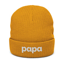 Load image into Gallery viewer, Papa ribbed knit beanie