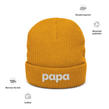 Load image into Gallery viewer, Papa ribbed knit beanie