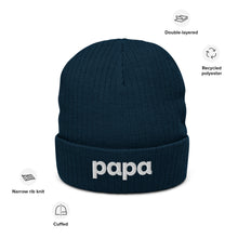 Load image into Gallery viewer, Papa ribbed knit beanie