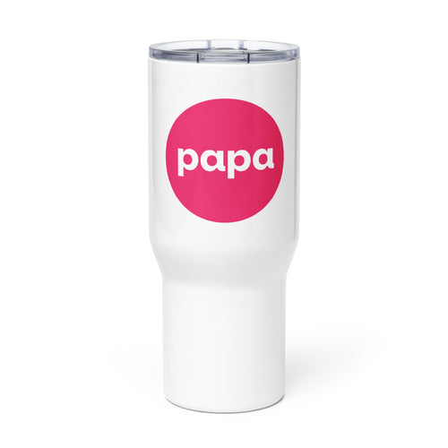Papa travel mug with a handle-Pink