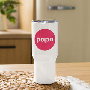 Papa travel mug with a handle-Pink