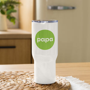 Papa travel mug with a handle-Green