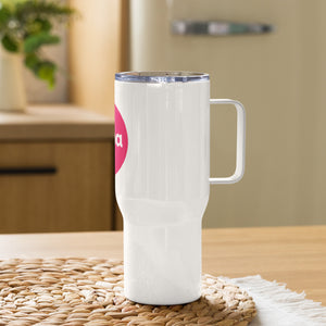 Papa travel mug with a handle-Pink