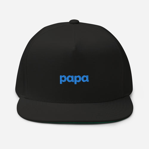 Papa Flat Hat - Blue Logo