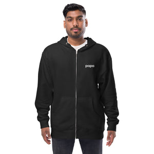 Papa unisex fleece zip up hoodie