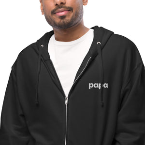 Papa unisex fleece zip up hoodie