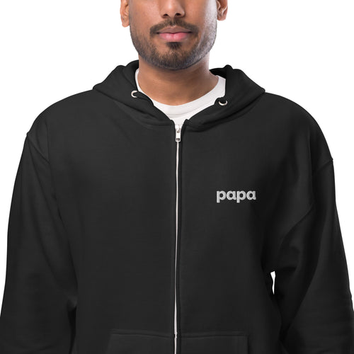 Papa unisex fleece zip up hoodie
