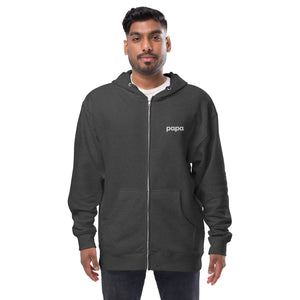 Papa unisex fleece zip up hoodie