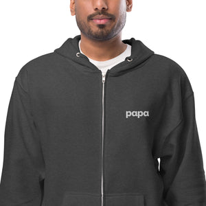 Papa unisex fleece zip up hoodie