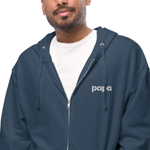 Papa unisex fleece zip up hoodie