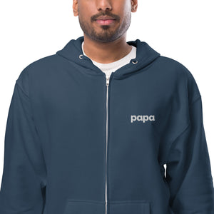 Papa unisex fleece zip up hoodie