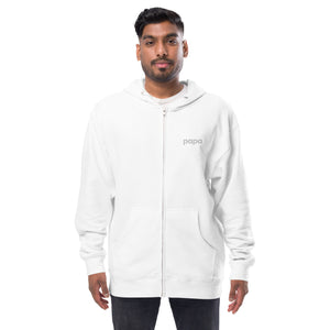 Papa unisex fleece zip up hoodie