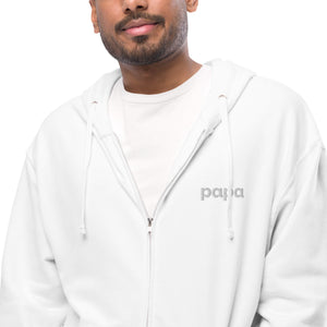 Papa unisex fleece zip up hoodie