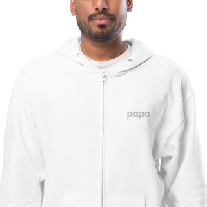 Papa unisex fleece zip up hoodie